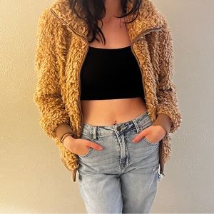 fluffy brown teddy jacket